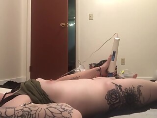 Young Slut On A Leash Plays With Her Toys