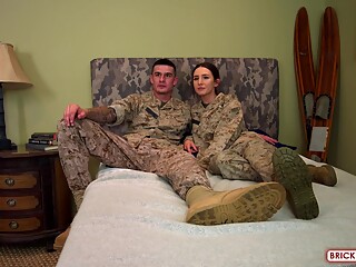 Kendra and Valentino are using every opportunity to fuck like wild animals, even in the army