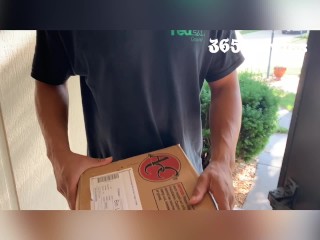 Package Delivery Driver Gets Lucky &amp; Fucks Cops Wife (Married Cheating Blonde Cougar Milf Wa